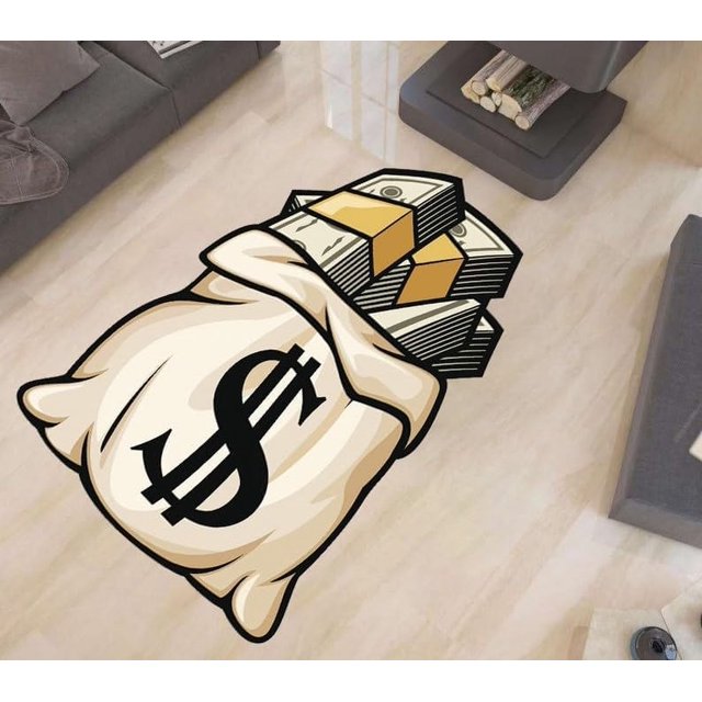 Moneybag Rug,Banknote Rug,Dollar Rug,Currency Rug,Money Rug,Man Cave Rug,Area Rugs,Pupular Rug,Personalizable Rug,Modern Home RugWF310.6 (63\u201dx94\u201d)=160x240cm