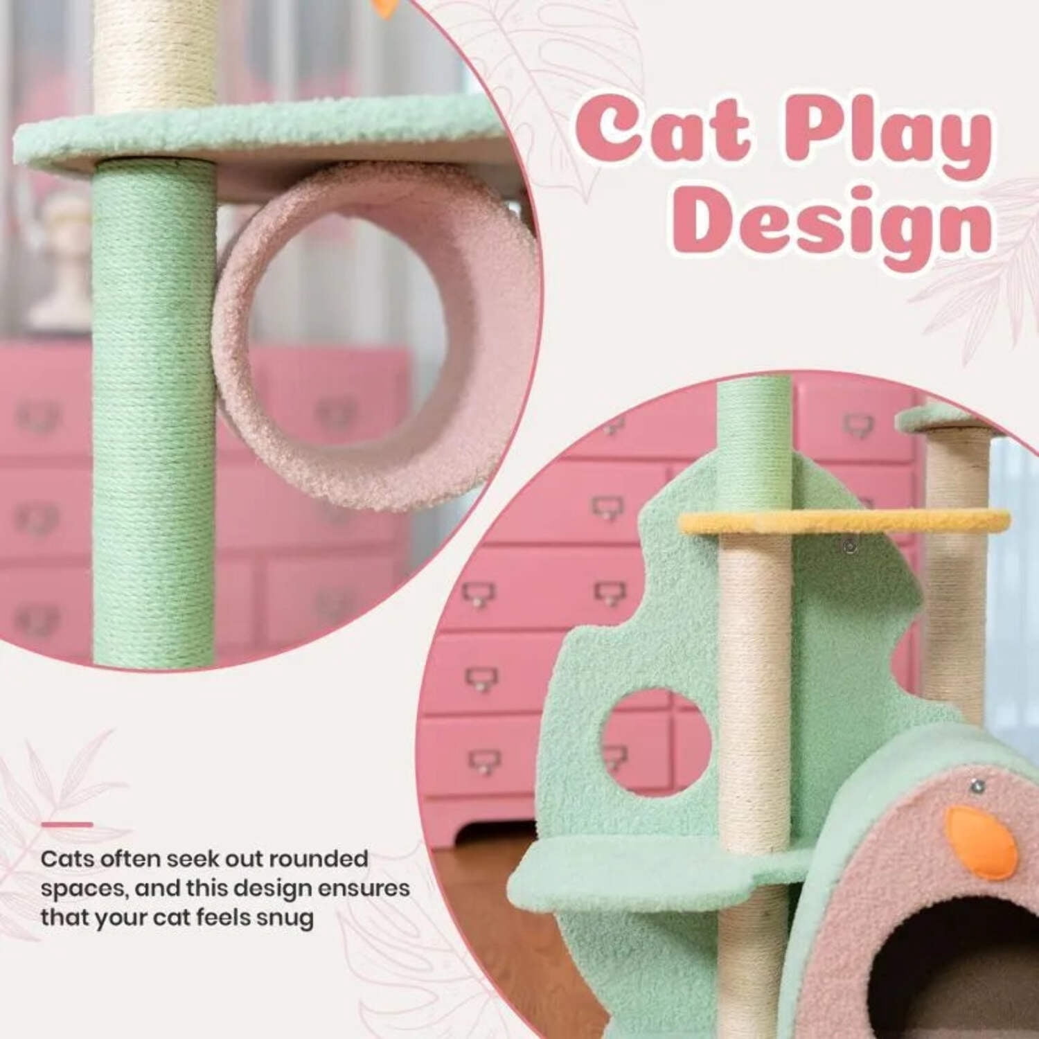 Happy & Polly Wonderland 58-in Plush Cat Tree & Condo, Jumbo