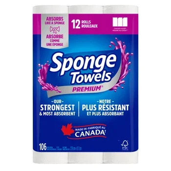 Sponge Towels Premium Paper Towels, 12 x 106 sheets