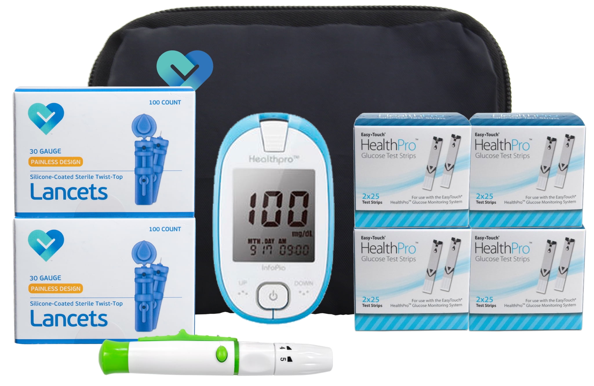OWell Health Pro Complete Diabetes Blood Glucose Testing Kit (200