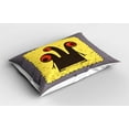 thumbnail image 2 of Ambesonne Abstract Pillow Sham 2 Pack, Trippy Creature Eyes, 30"x20", Warm Taupe Yellow, 2 of 3
