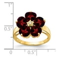 thumbnail image 2 of Primal Gold 14 Karat Yellow Gold 6mm Heart Garnet and Diamond Ring, 2 of 3