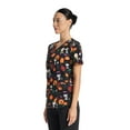 thumbnail image 4 of Peanuts Charlie Brown Spooky Snoopy Women's V-Neck Print Scrub Top, Sizes XS-3XL, 4 of 7