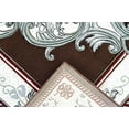 thumbnail image 3 of GLAMOUR 3D Hand Carved Traditional Rug Oriental Floral 7'9''x7'9'' Round Burgundy Grey, 3 of 10