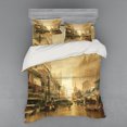 thumbnail image 2 of Ambesonne Retro Bedding Set 3 Pcs, City Street View, Twin XL, Sand Brown, 2 of 3