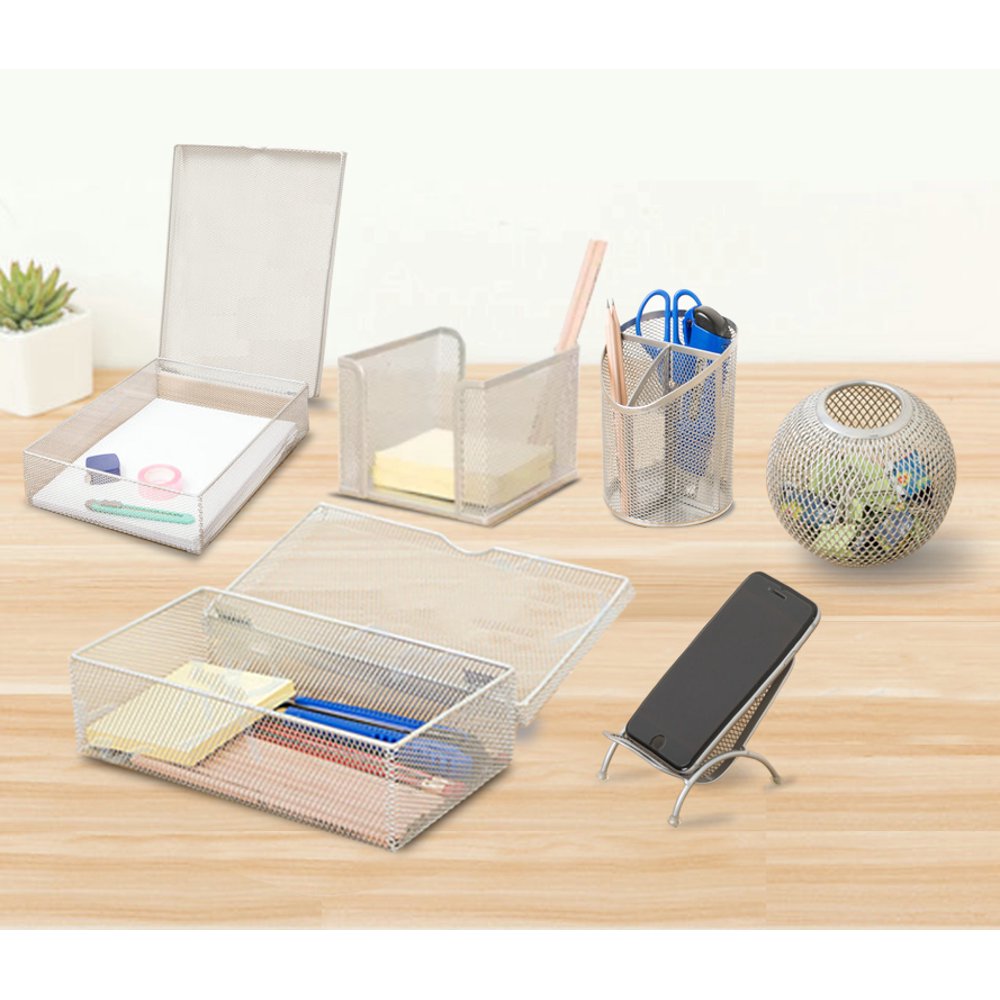 Pro Space 6 Piece Desk Organizer Set, Includes Pencil Holder, Paper