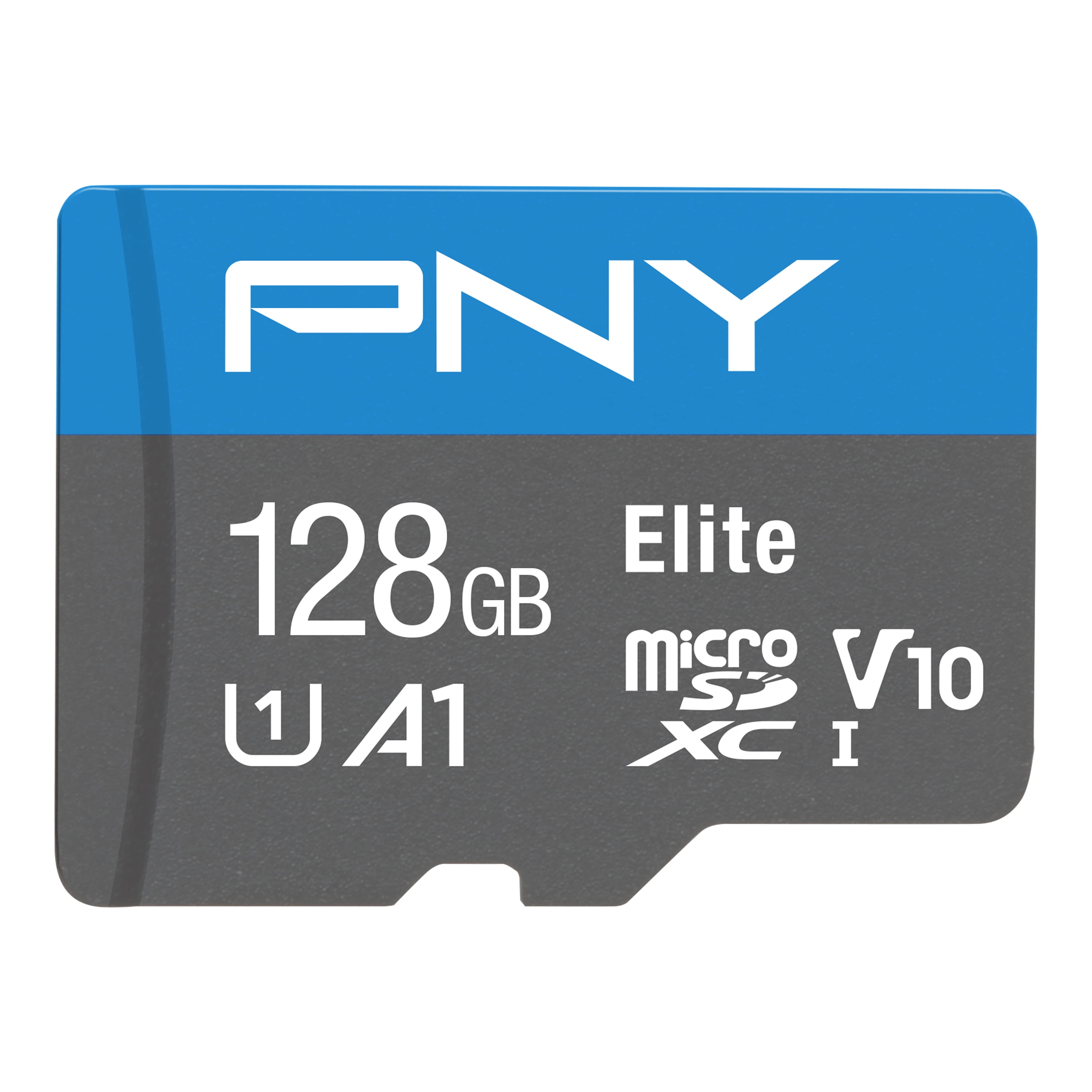 PNY 128GB Elite Class 10 U1 microSDHC Flash Memory Card  for Mobile Devices - 100MB/s, Class 10, U1, V10, A1, Full HD, UHS-I, micro SD