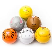 Fun Central (AU200) 12 ct Assorted Zoo Animals Squeeze Stress Ball, Squish Ball, Squishy Squeeze Ball