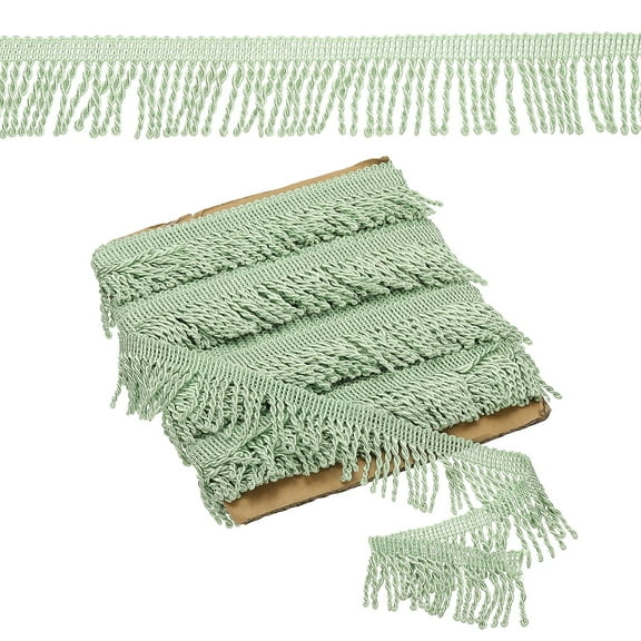 Green Fringe Trim, 11 Yards x 55mm Fringe Trim Curtain Tassel Fringe Trim Fabric Trims Sewing for Curtain Sofa Clothes DIY Decoration