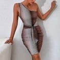 thumbnail image 2 of Vestido a la cadera con estampado de rayas informales a la moda para mujer Fridja  hjkh2179, 2 of 9