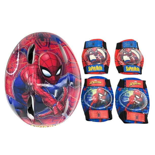 Rodilleras Casco Bici NiÃ±o Spiderman Cascos Apache Spiderman Con