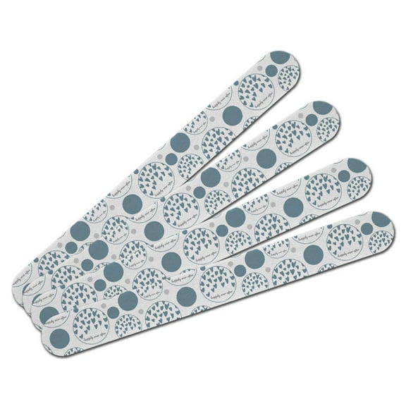 Happily Ever After Blue Falling Hearts Wedding Double-Sided Nail File Emery Board Set 4 Pack