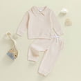 thumbnail image 2 of CAUYDY 3 6 9 12 18 24 Months 1-5T Preemie Boy Outfits Child Long Sleeve Sweatshirt and Joggers Pants 2Pcs Clothes Set Fall Winter Gift for Baby White for Sizes 2-3 Years, 2 of 4