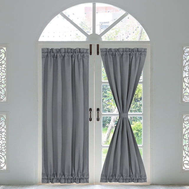 PiccoCasa 1 Panneau Rideaux de Porte Maison Rideaux Occultants pour Fenêtre, Gris Foncé L25 Pouces x H72 Pouces