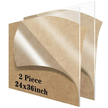 24 x 36 Acrylic Sheets 1/8 inch Thick 3mm 2 Pieces Clear Plexiglass Sheet,for Sign,Craft,Photo Frame, DIY Display Projects