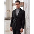 thumbnail image 4 of Men's Slim Fit Single Breasted Faux Suede Blazer Jacket for Stylish Casual Wear XL Black, 4 of 5