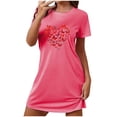thumbnail image 1 of Pyjama Femme Chemise de Nuit pour Femme Robe de Nuit Manches Courtes Chemise de Nuit Imprimée Vêtements de Nuit Chemises de Nuit Douces Imprimé Saint-Valentin Chemises de Nuit Douces Robe de Sommeil Classique TG, 1 of 3