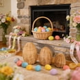 thumbnail image 5 of Gqtwoy 3Pcs Easter Handmade Woven Rattan Egg Decoration Set, Rustic Home Decor, Spring Festive Ornaments, Elegant Table Centerpiece, Unique Gift Idea for Easter Celebrations, 5 of 8