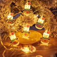 thumbnail image 4 of Cadena de luces navideñas pintadas con Papá Noel, muñeco de nieve, pingüino, muleta, luz decorativa, luz led pequeña de colores, 4 of 5