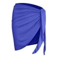 thumbnail image 4 of TEVEQ Womens Summer Solid Beach Skirt Side Knot Short Skirt Swimsuit Cover Ups Swimsuit Coverup for Women Skirt Sarong Coverups for Women Cover Ups for Swimwear Women Blue One Size, 4 of 9