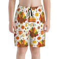 thumbnail image 2 of Cauagu Thanksgiving With Turkey Print Swim Trunks for Men,Youth Boys Swim Shorts Compression Liner Beach Shorts Boys' Swimming Shorts 7-20 Years Bathing Suit-Small, 2 of 7