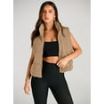 thumbnail image 2 of Puffer Vest Women Sleeveless Winter Cropped Outerwear Warm Puffer Lightweight Stand-up Collar Down with Pockets, 2 of 12