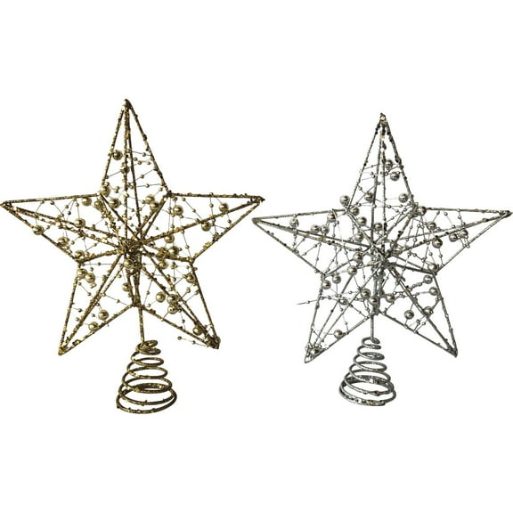 Alpine Wire Star Christmas Tree Topper - Gold Metal - 9 In.