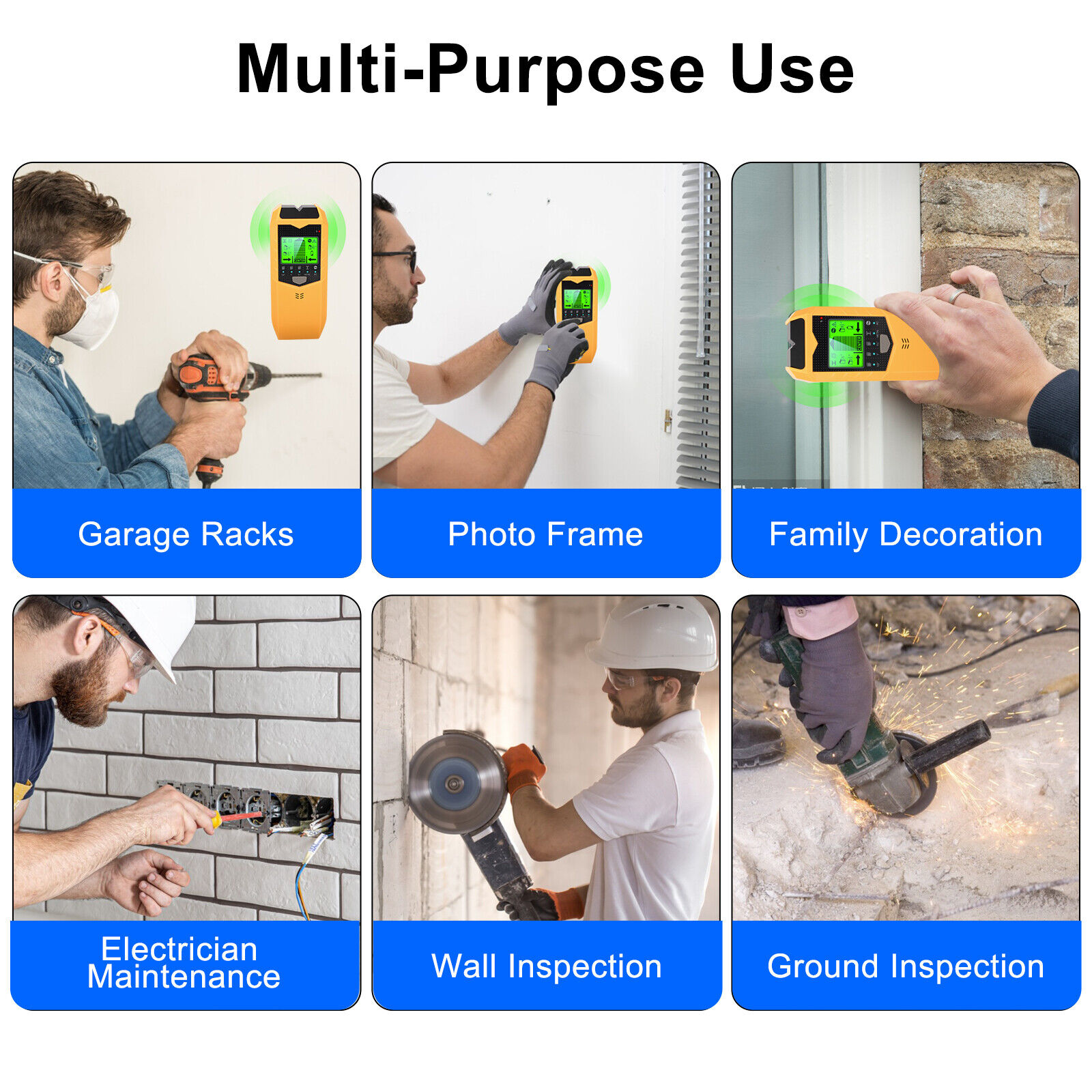 Professional Stud Finder with 5 Scanning Modes Shock-Resistant Body for TV Mounting Home Projects
