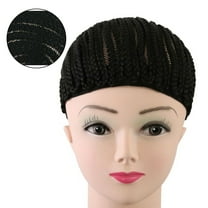 Worgeous 1PC Easy Sew Black Cornrow Braids Crochet Wig Cap Elastic Dome Net Wig Cap for Making Braiding Wigs Size S