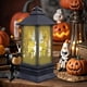 thumbnail image 5 of Mini Farol de Halloween | Farol portátil LED con vela | Lámpara decorativa de plástico negro alimentada por pilas | Acento central para fiestas | 13x5x5cm | 1-Pack, 5 of 6