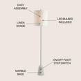 thumbnail image 4 of JONATHAN Y Lincoln 62.5" Marble/Metal LED Floor Lamp, White/Chrome, JYL2061A, 4 of 8