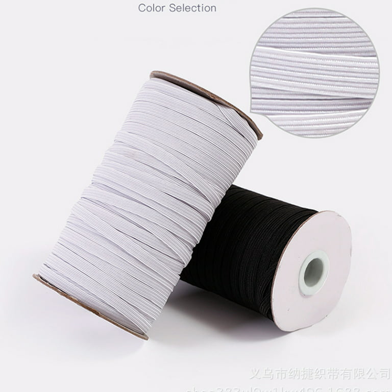 1/4(6mm) White black elastic band high quality 1roll 90meters,sewing  stretch band DIY handmade head rope hairband materials - AliExpress