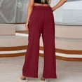 thumbnail image 5 of Futezty Womens Wide Leg Pants Plus Size Elastic Tie Knot Lounge Pants Loose Trousers with Pockets, 5 of 5