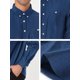 thumbnail image 5 of CAMISAS DE CUADRO DE MANGA LARGA DE AJUSTE REGULAR PARA HOMBRES CON BOLSILLOS AZUL S, 5 of 5