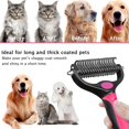 thumbnail image 6 of Dog Cat Brush for Shedding - Dog Deshedding Brush for Long Haired Dogs and Cats, Double Sided Undercoat Rake for Dogs, Dog Cat Pet Hair Grooming Brush Tool(Rose Red), 6 of 7