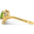 thumbnail image 4 of 14K Yellow Gold Peridot And Diamond Heart Ring (Size 7) Made In India xbs497, 4 of 5