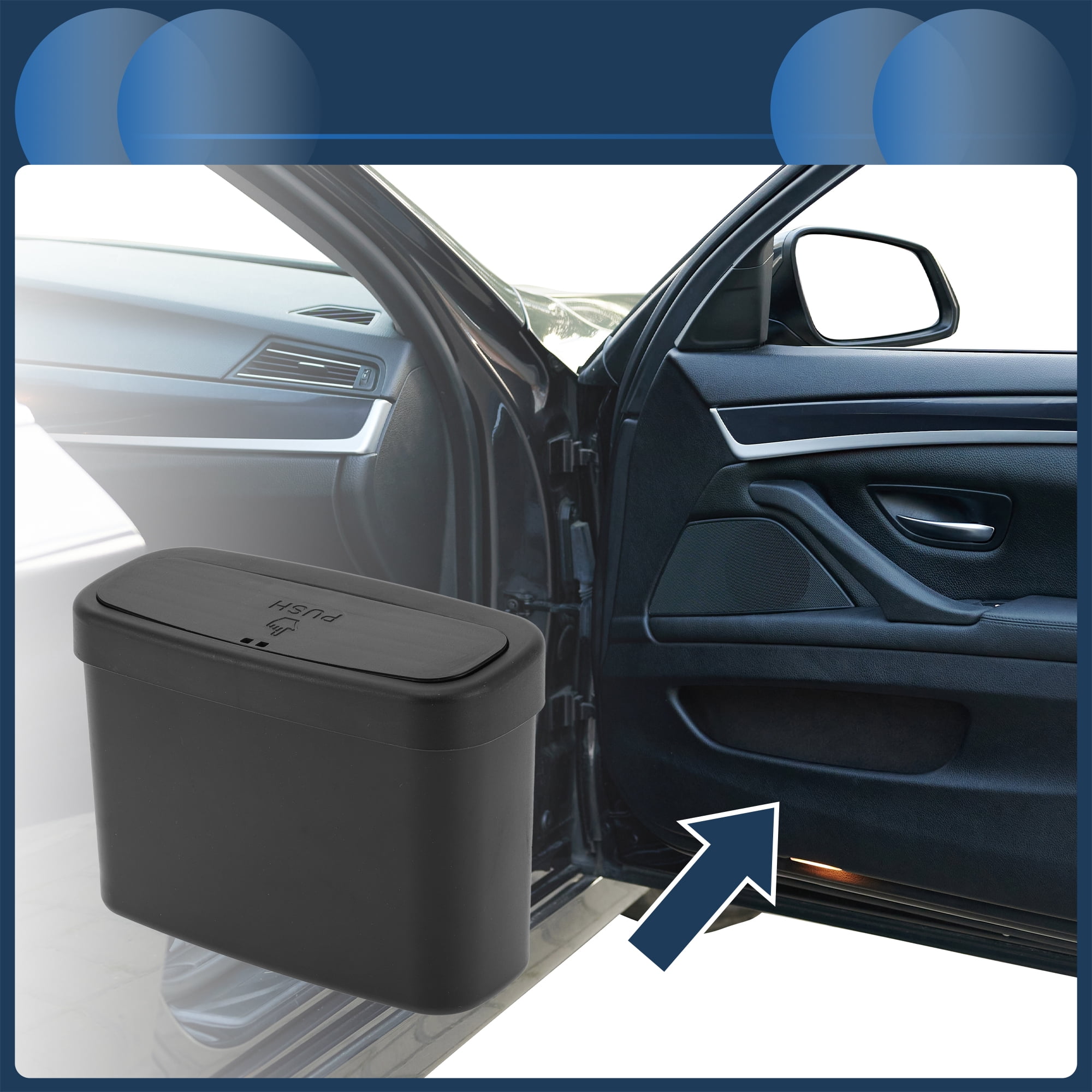 Unique Bargains Car Trash Can Car Door 6.3 Length 2.8 Width 4.7 Height Black