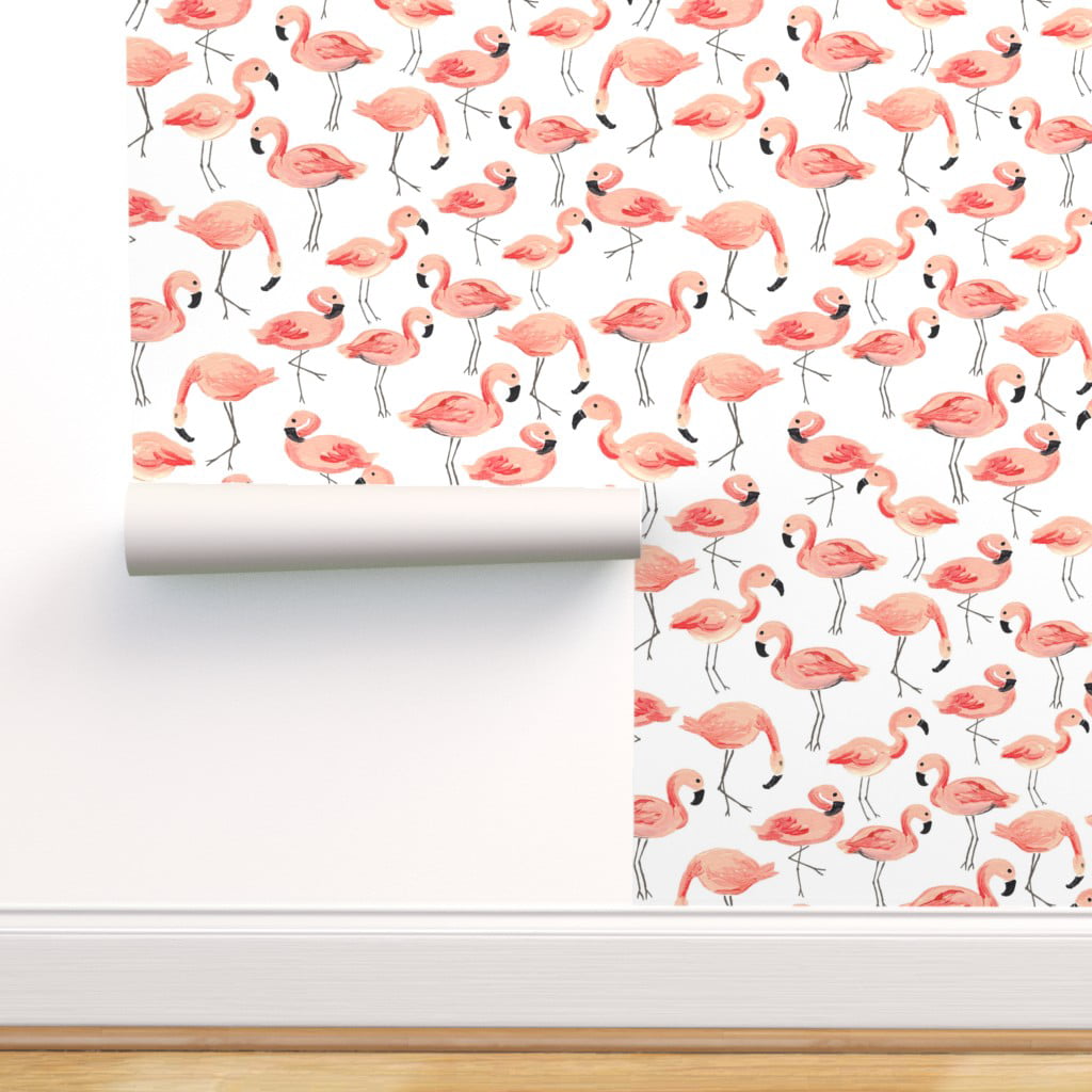 Flamingo Removable Wallpaper  Flamingo  Tropical Flowers  Just For You  Wall Decals Removable Wallpaper Wall Murals