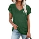 thumbnail image 3 of Camisetas casuales de manga de pétalo de verano con cuello en V para mujer Zhivalor WRMH-1247-4, 3 of 5
