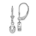 thumbnail image 1 of 925 Sterling Silver Oval Cubic Zirconia Cz Leverback Earrings Drop Dangle, 1 of 6