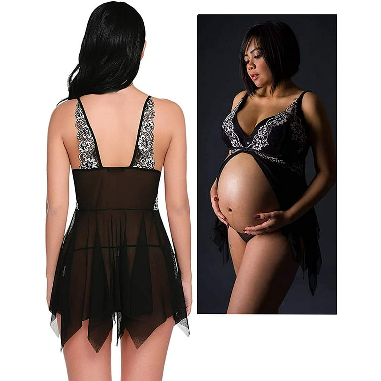Avidlove Lingerie for Women Lace Babydoll V Neck Nightgown Full