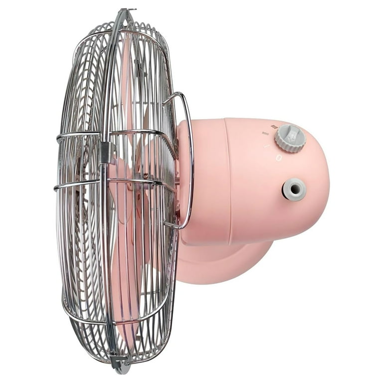 Good Housekeeping, All-Metal Oscillating Retro Desk Fan, 12 Inch