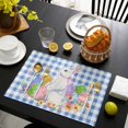 thumbnail image 3 of Easter Placemats Set of 6, Spring Watercolor Bunny Eggs Butterflies Blue Plaid Placemats for Dining Table, Place Mats for Kitchen Tabletop, Waterproof Wipeable Dining Table Mats Set, 3 of 9