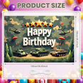 thumbnail image 6 of Camouflage Design Birthday Banner Army Theme Helicopter Motif Tank Graphic Adventure for Kids Party Celebration Outdoor Venue Event Background, 6 of 9