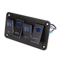 thumbnail image 1 of On Off Toggle Switch Panel, 4 Gang Rocker Switch Dash Pre Wired 5 Pins Aluminum Alloy  For RV, 1 of 8