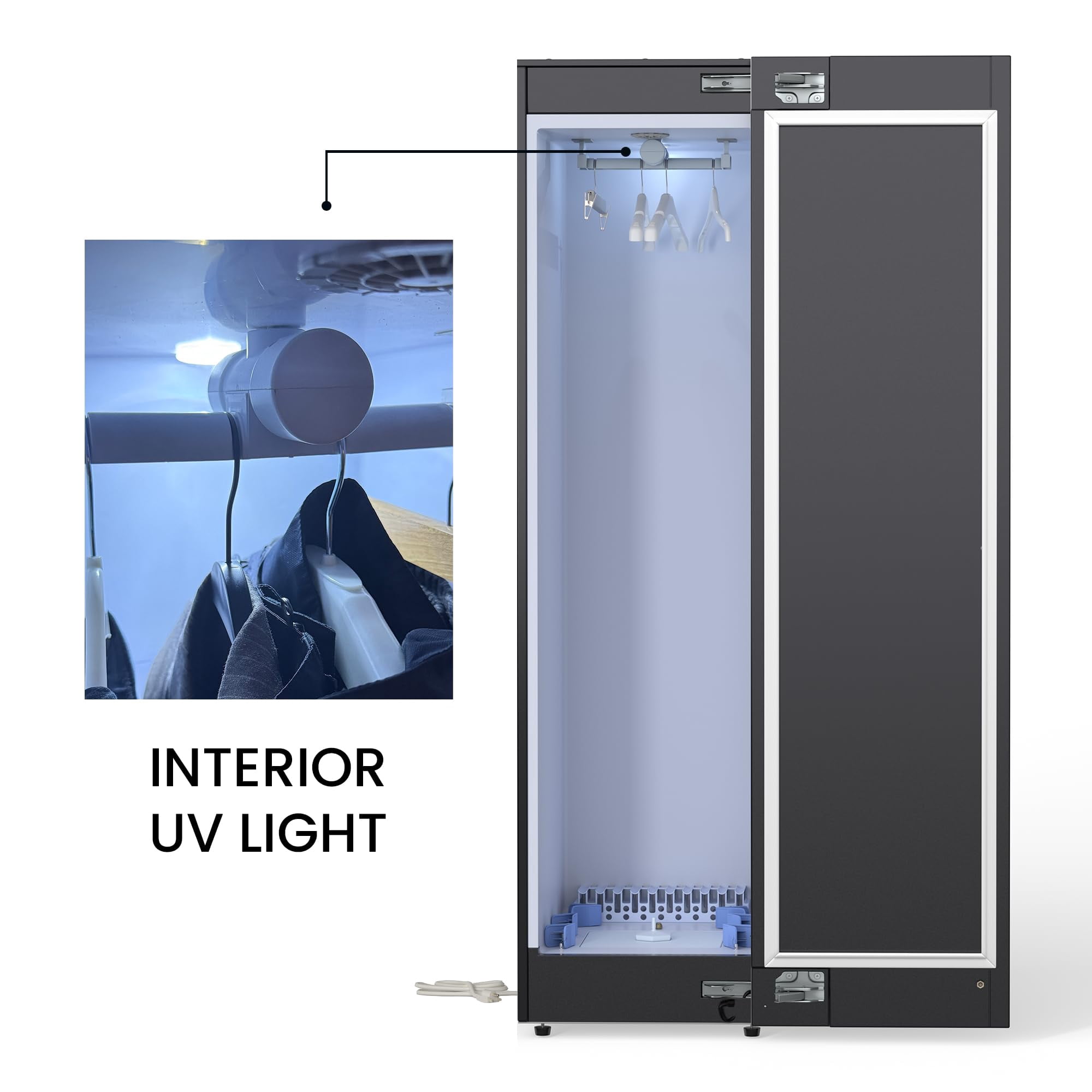 Pemberly Row Steam Dryer Closet Remove Wrinkles Sanitize Deodorize Refresh Slim
