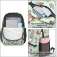 thumbnail image 4 of Boxer and Rose Green Pattern 17" Waterproof Oxford School Backpacks for Teens, S-Shape Padded Straps, for School, Travel, Hiking, Camping, 4 of 5