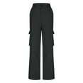 thumbnail image 5 of SwiftWear Women's Plus-Size Utility Cargo Pants with High Waist Straight Leg Workwear Trousers Comfortable Casual Pants S-5XL, 5 of 7