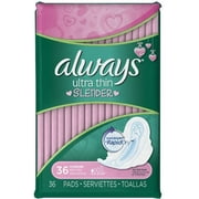 Always Ultra Thin Pads Slender FlexiWings 36 Each (Pack of 3