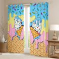 thumbnail image 2 of Manfei Watercolor Bowknot Blackout Curtains,Drippy Ice Cream Pattern Curtains Pack of 2 (42x84 Each), 2 of 6